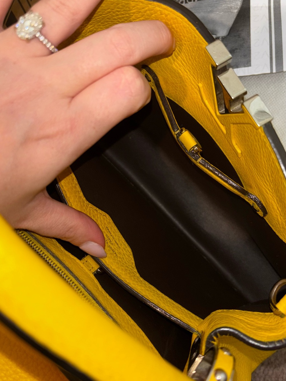 Louis Vuitton Bright Yellow Capucines Top Handle Satchel - Picture 10 of 16